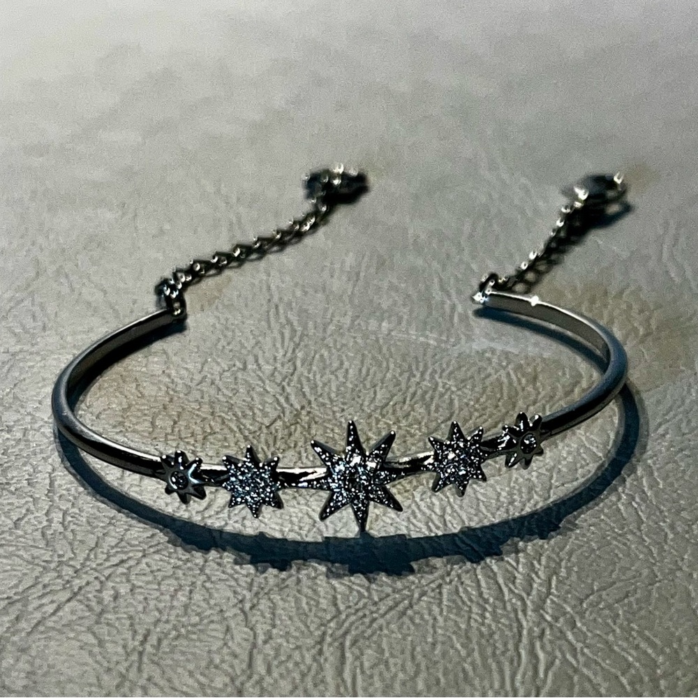 Swarovski Silver Tone Star bagel Crystal Bracelet